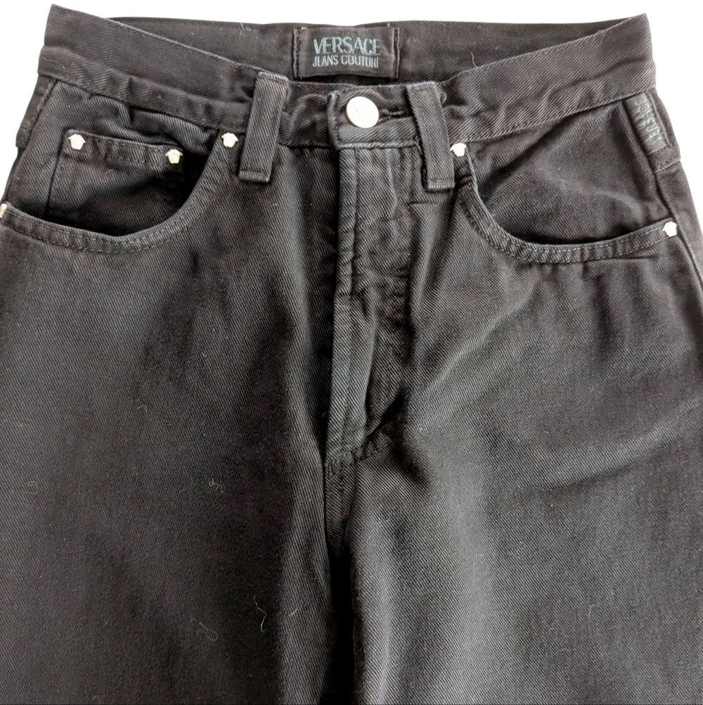 Versace Black High Rise Jeans Size 27 - Picture 4 of 11